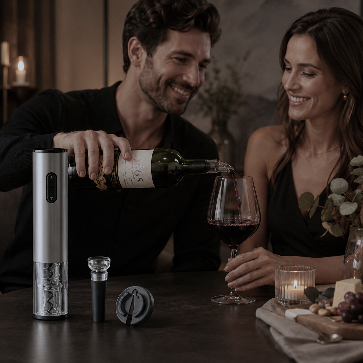 Click & Cheers Pro | Elektrischer Weinflaschenöffner mit Zubehör